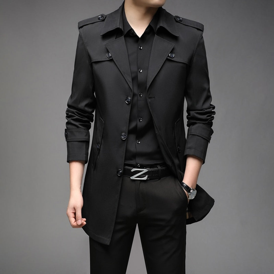 Men's Stylish Trench Coat - Waterproof & Windproof