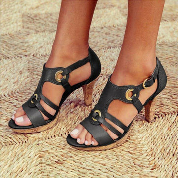 Comfortable Buckle High Heel Sandals for Women