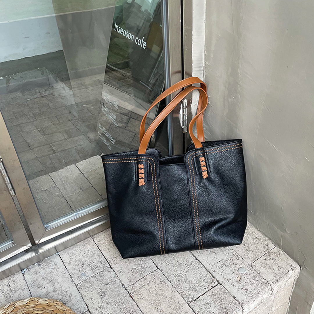 Women's Structured Tote Bag - Textured Dual Handle Everyday