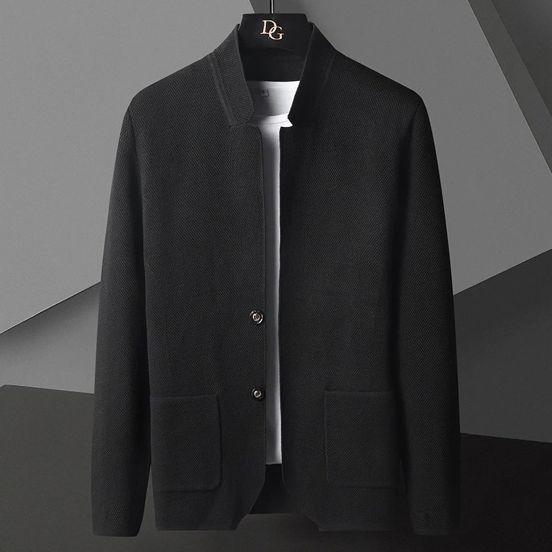 Men's Stand-Up Collar Knit Cardigan - Versatile Transition Sweater