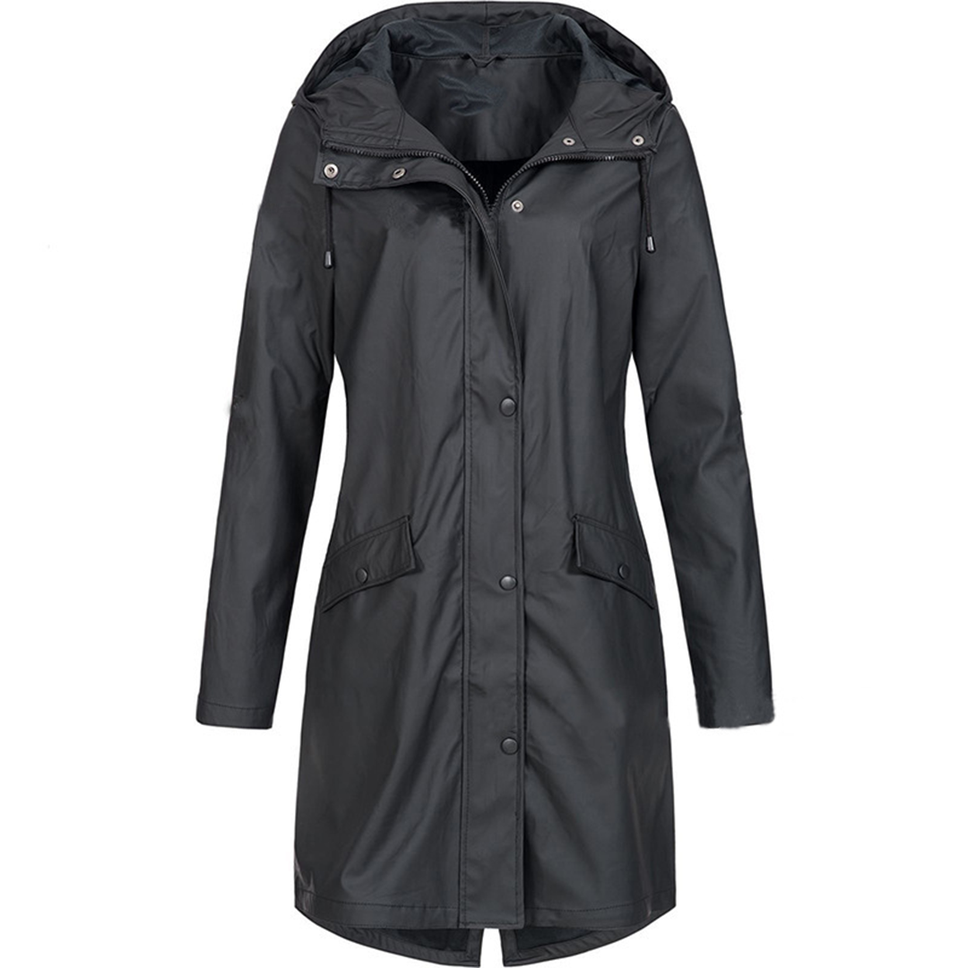 Women's Waterproof Long Jacket - Windproof & Comfortable