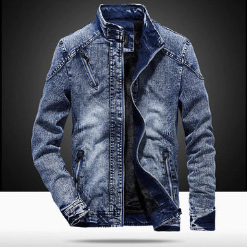 Men's Casual Denim Jacket - Stand-Up Collar Summer Everyday
