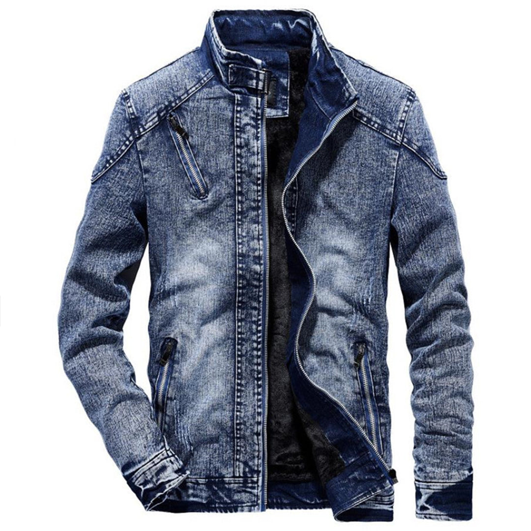 Men's Casual Denim Jacket - Stand-Up Collar Summer Everyday