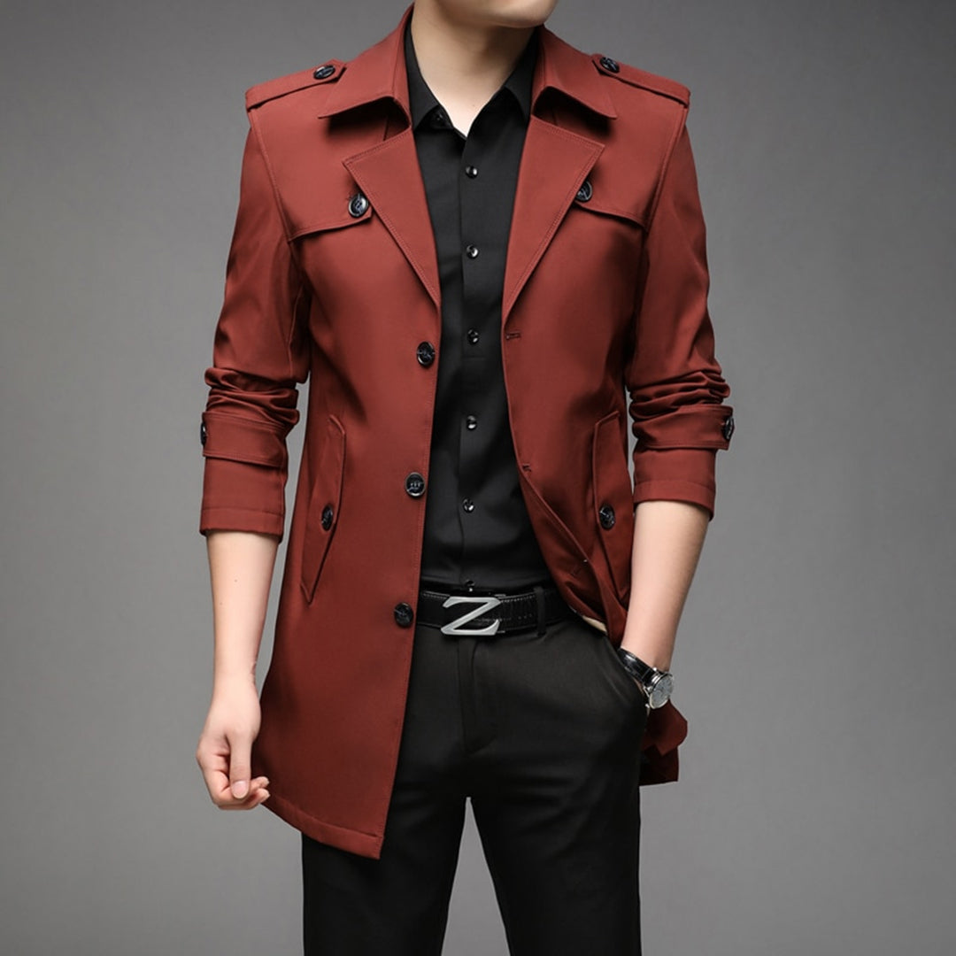 Men's Stylish Trench Coat - Waterproof & Windproof