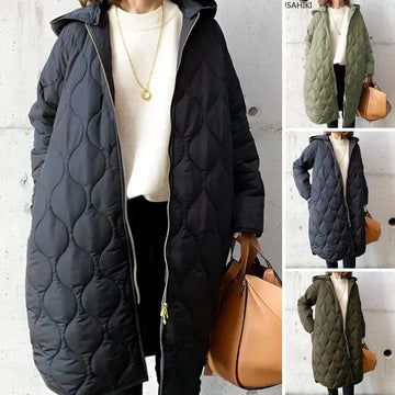 Karla - Classic Quilted Long Coat for Women