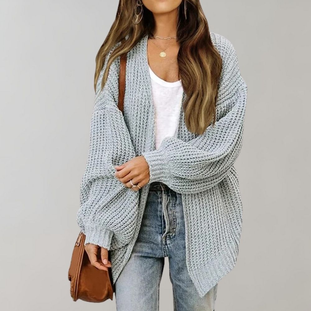 Women's Chunky Knit Cardigan - Open Front Casual Layer