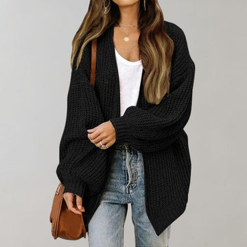 Women's Chunky Knit Cardigan - Open Front Casual Layer