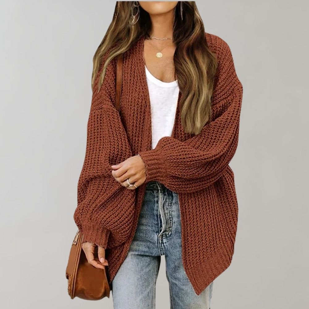 Women's Chunky Knit Cardigan - Open Front Casual Layer