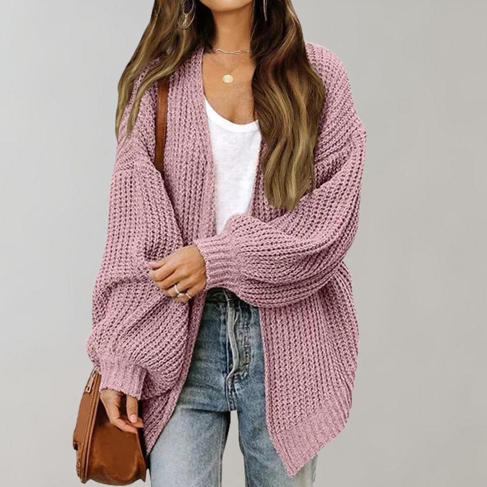 Women's Chunky Knit Cardigan - Open Front Casual Layer