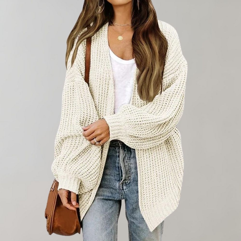 Women's Chunky Knit Cardigan - Open Front Casual Layer