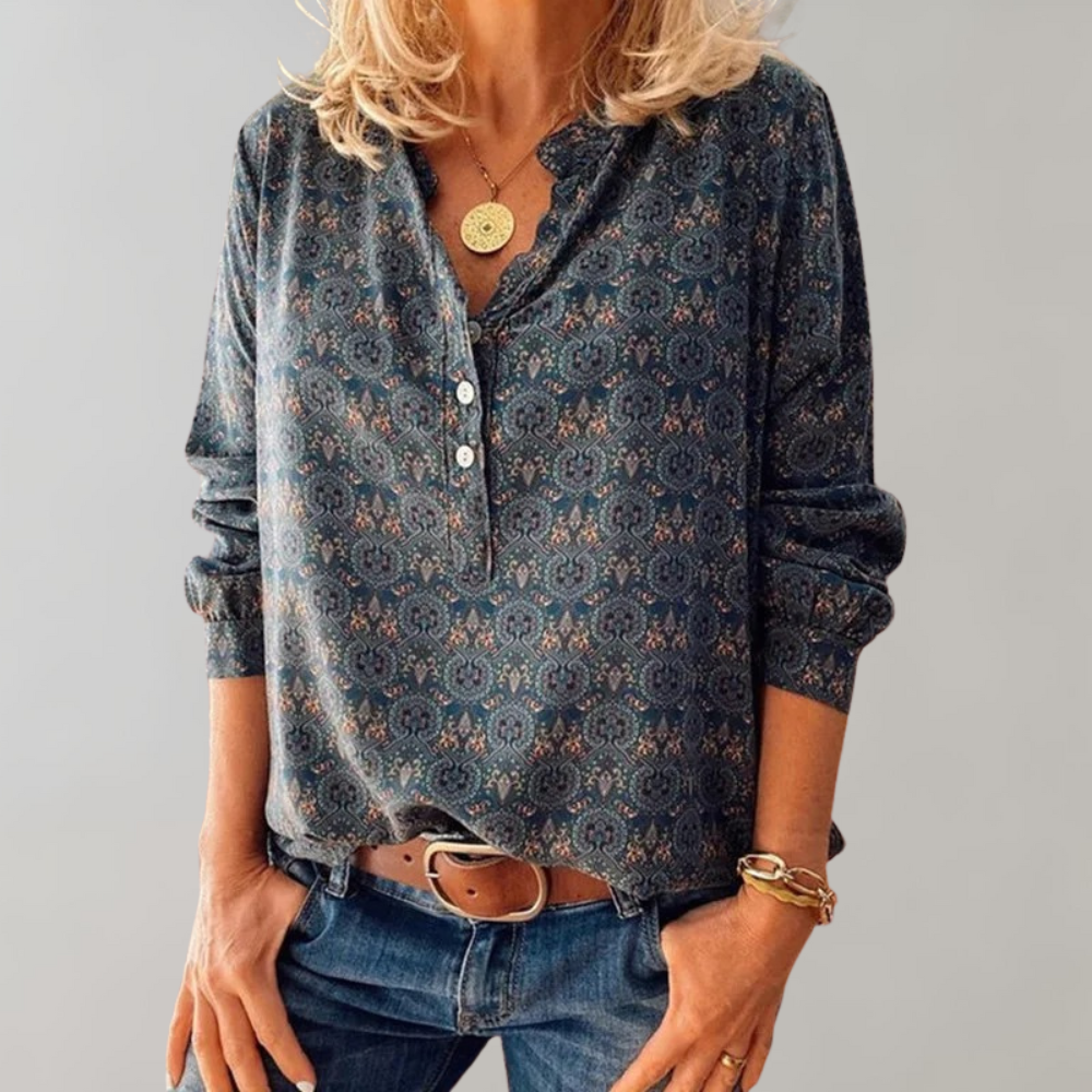 Elegant Vintage-Inspired Blouse for Women