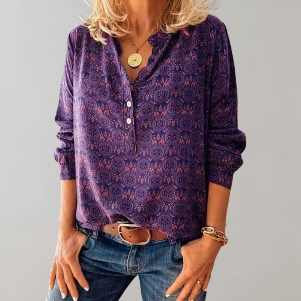 Elegant Vintage-Inspired Blouse for Women