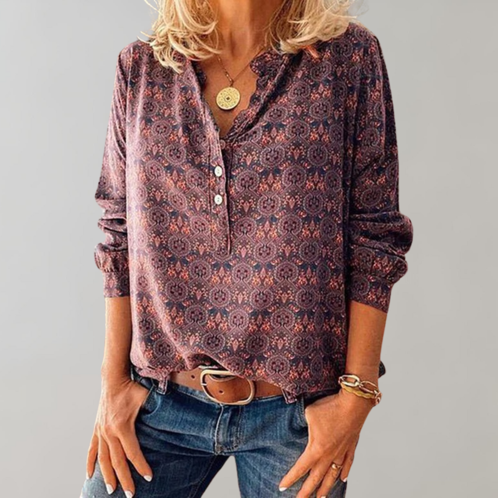 Elegant Vintage-Inspired Blouse for Women