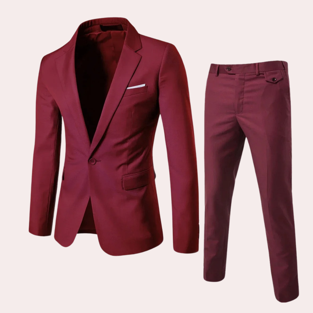 Slim Fit Lightweight Suit with Blazer and Trousers for Men