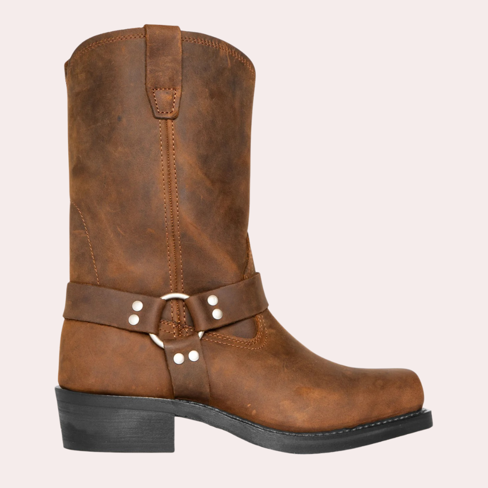 Men's Stylish Leather Cowboy Boots - Comfortable & Versatile