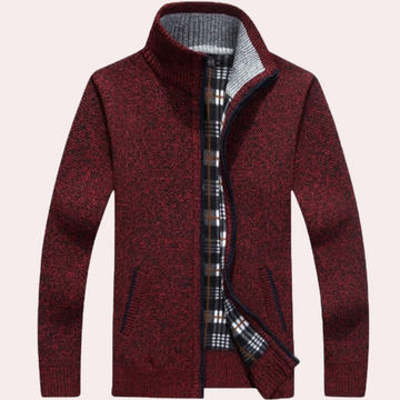 Men's Knitted Zip Cardigan - Versatile Casual Layer