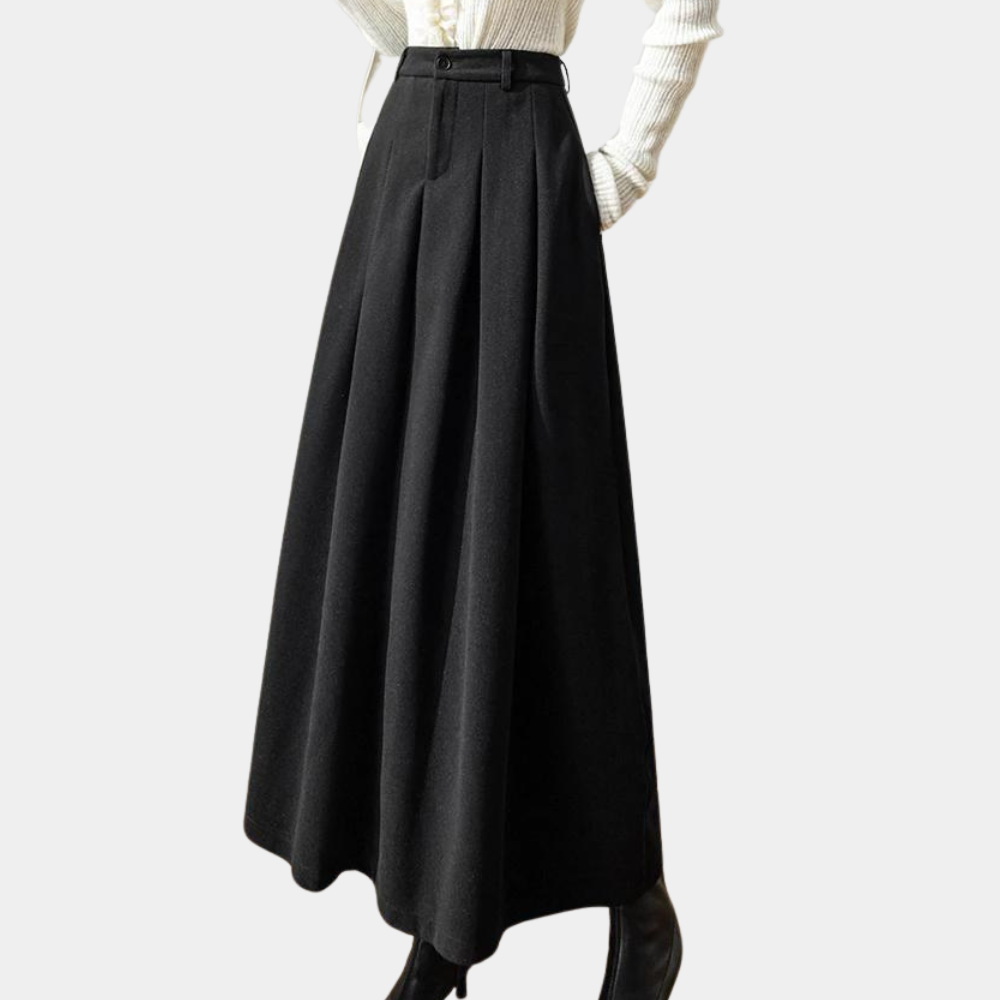 Women's Pleated Maxi Skirt - A-Line Silhouette
