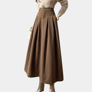 Women's Pleated Maxi Skirt - A-Line Silhouette