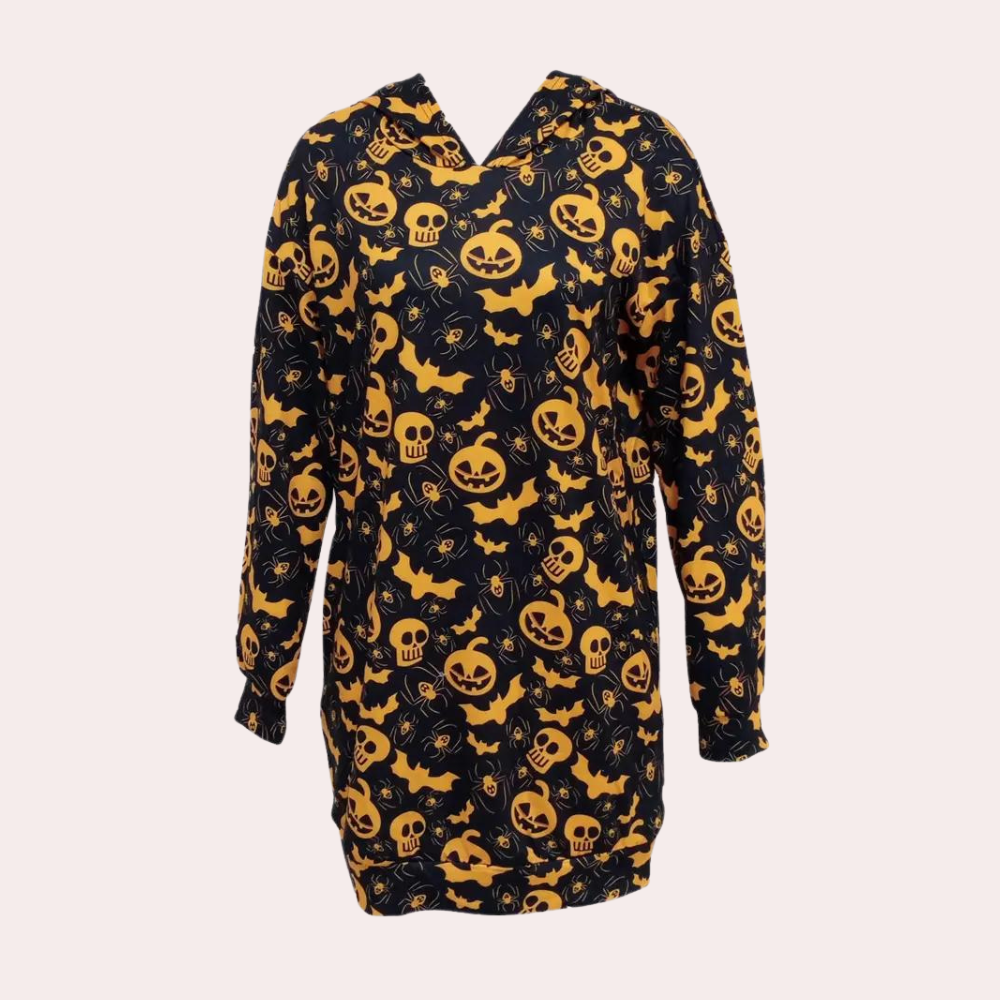 Women's Halloween Costume Mini Dress - Cosy Hooded and Stylish