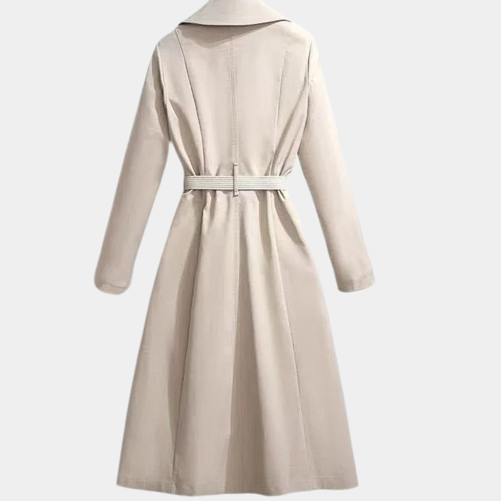 Women's Elegant Trench Coat - Belt Versatile Luxury