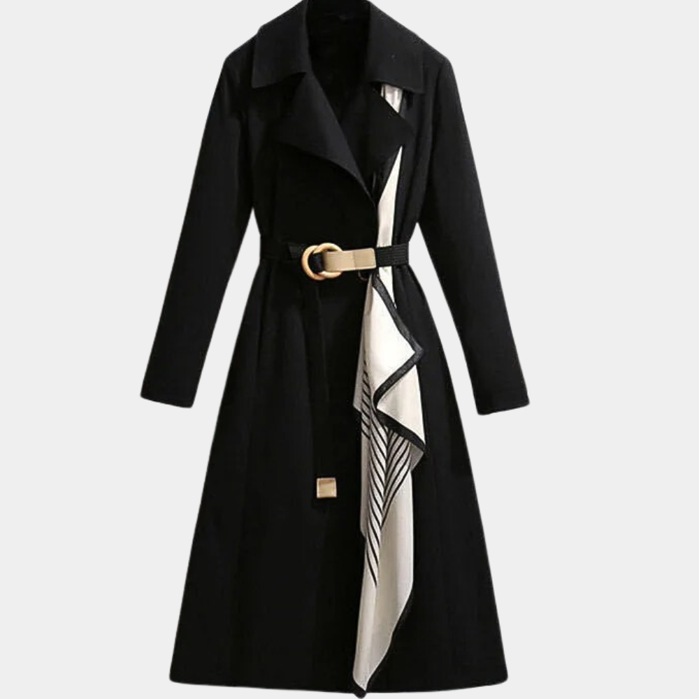 Women's Elegant Trench Coat - Belt Versatile Luxury