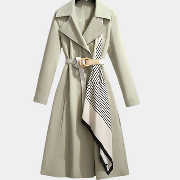 Women's Elegant Trench Coat - Belt Versatile Luxury