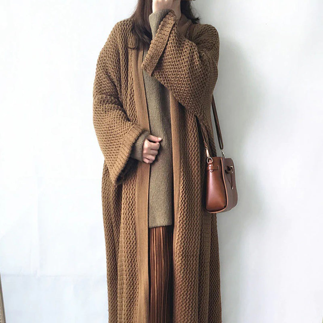 Women's Stylish Oversized Knit Cardigan - Long Layer