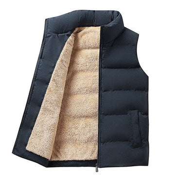 Men's Gilet - Stand Collar with Warm Lining