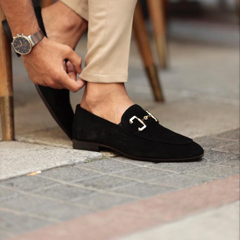 Suede Horsebit Loafers for Men
