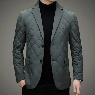 Men's Quilted Jacket - Blazer Style with Notch Lapel