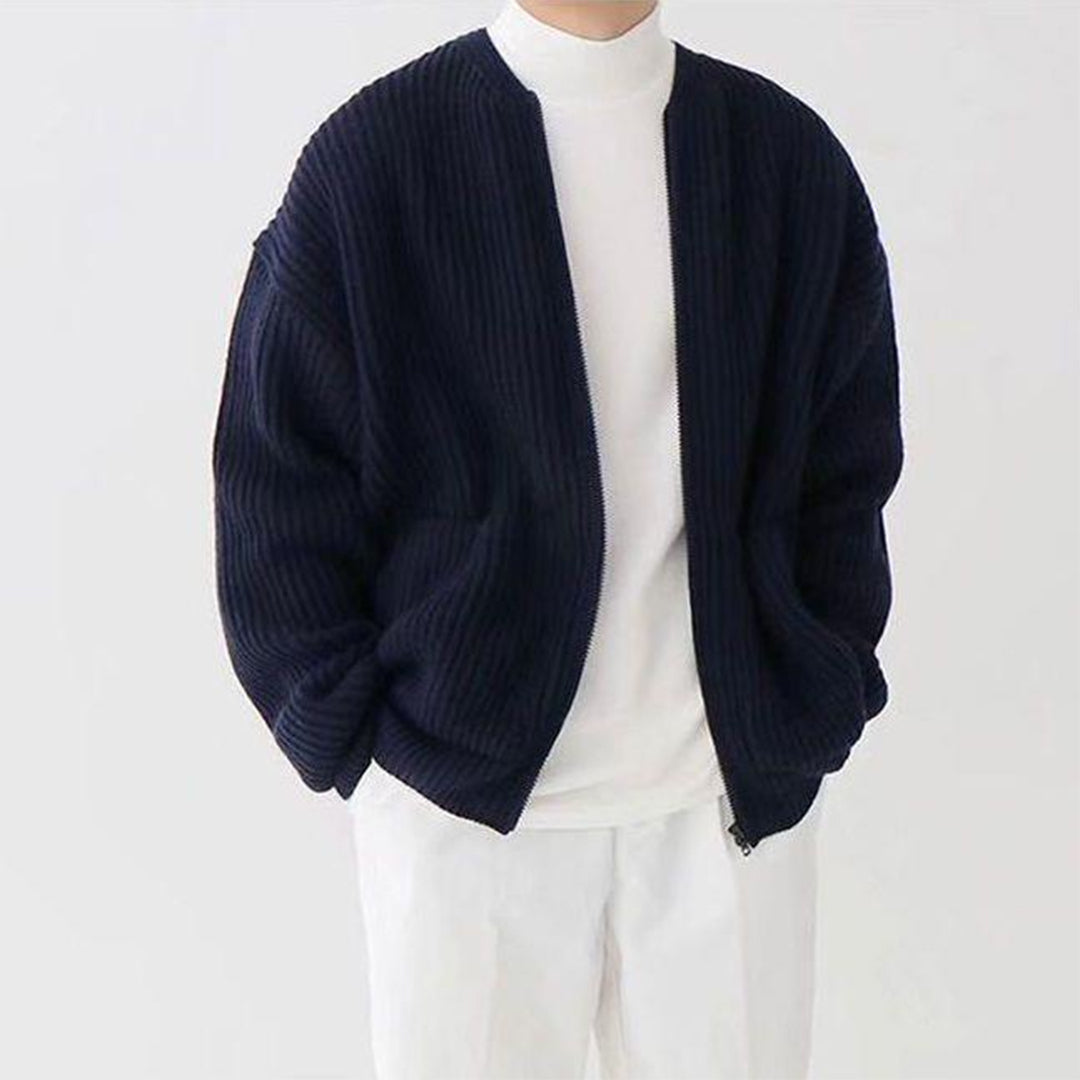 Men's Trendy Knitted Zip Cardigan - Versatile Casual Layer