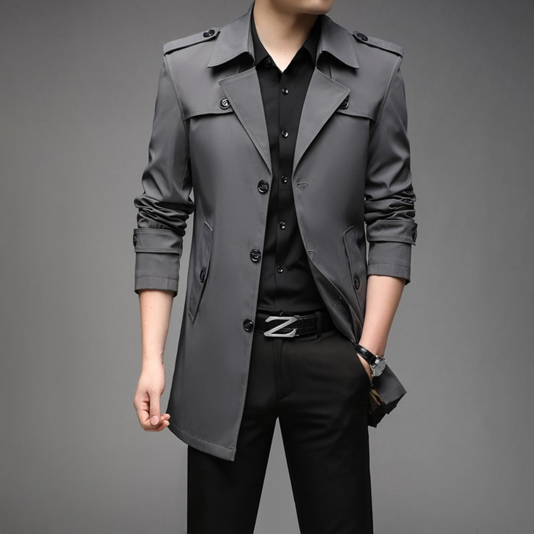 Men's Stylish Trench Coat - Waterproof & Windproof