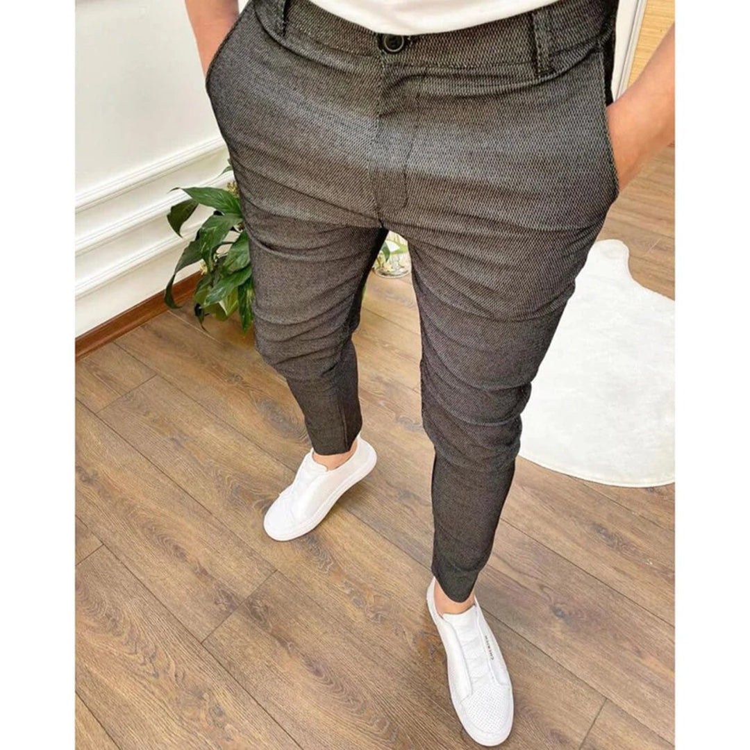 Men's Slim Fit Work Trousers - Ankle Length & Plain