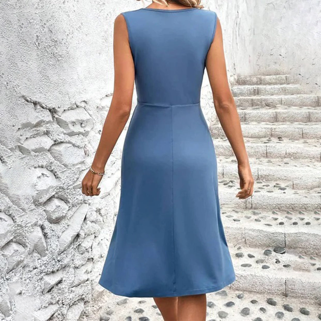 Women's Sleeveless Wrap Summer Dress - Lightweight & Casual