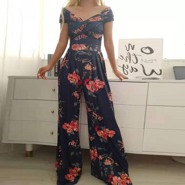 Elegant Off-Shoulder Floral Jumpsuit for Women