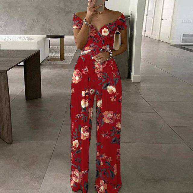 Elegant Off-Shoulder Floral Jumpsuit for Women