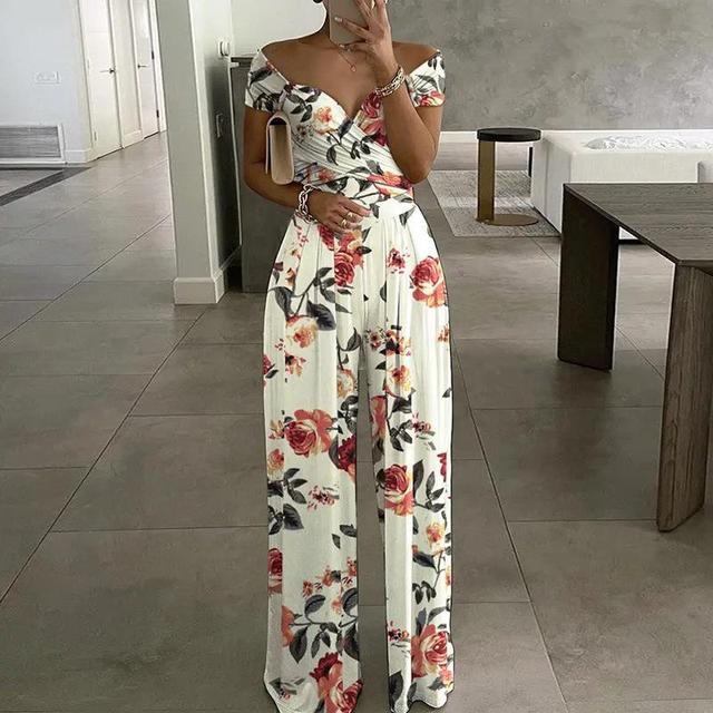 Elegant Off-Shoulder Floral Jumpsuit for Women