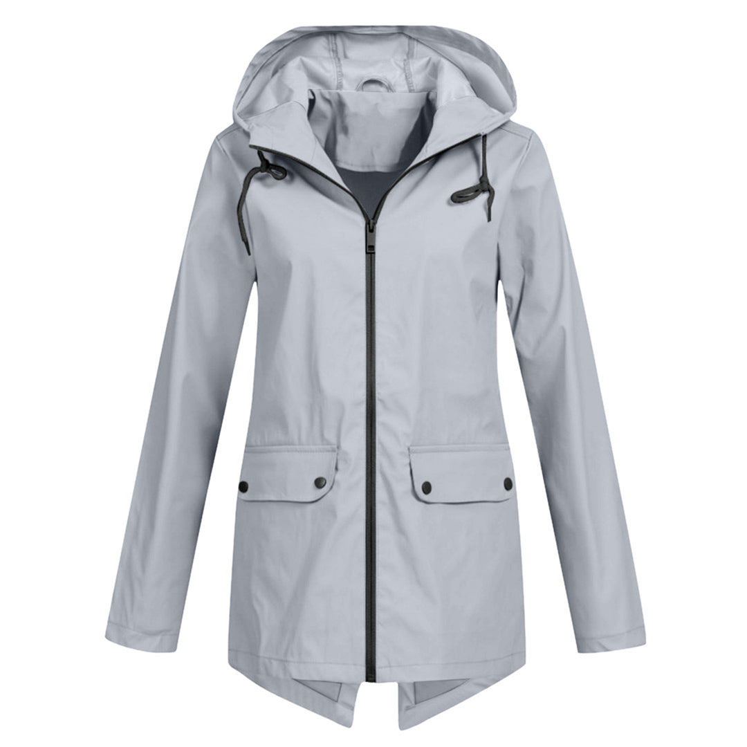 Women's Waterproof Long Jacket - Hooded & Stylish