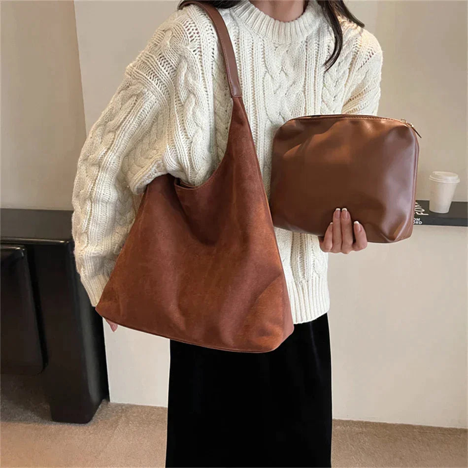 Women's Hobo Tote Shoulder Bag - Casual Everyday Style