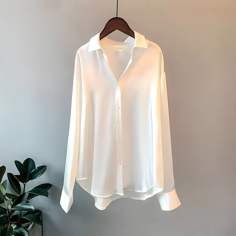 Elegant Button-Up Long Sleeve Blouse for Women