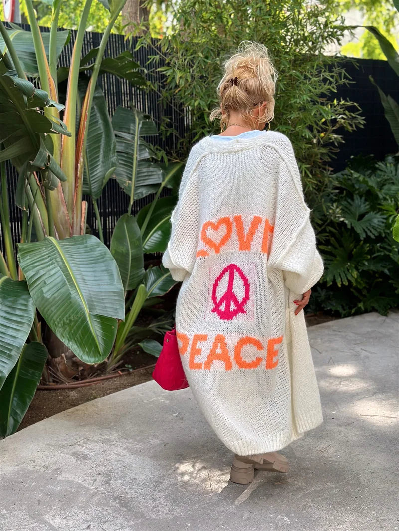 Women's Oversized Long Cardigan - Vibrant Statement Piece