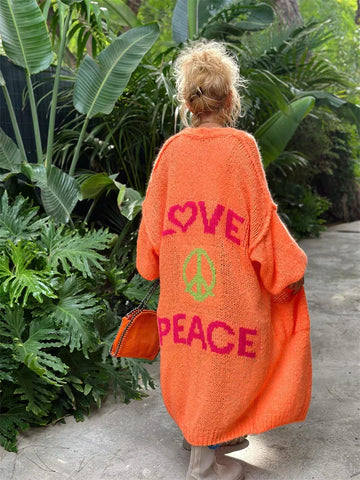 Women's Oversized Long Cardigan - Vibrant Statement Piece