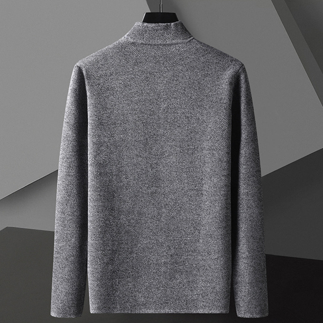 Men's Stand-Up Collar Knit Cardigan - Versatile Transition Sweater
