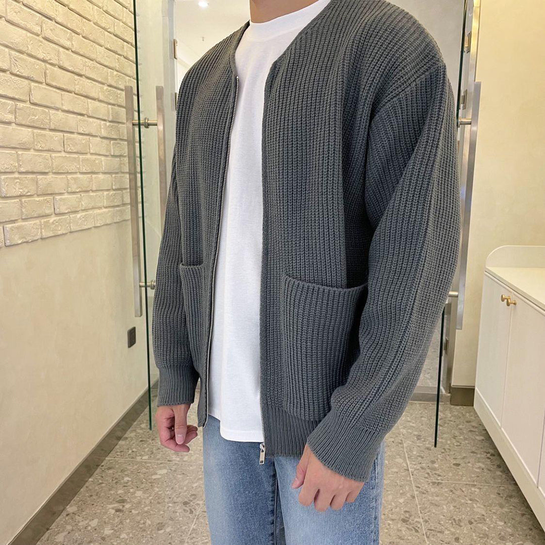 Men's Trendy Knitted Zip Cardigan - Versatile Casual Layer