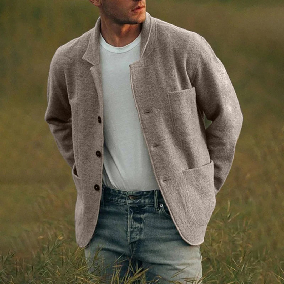 Men's Multi-Pocket Thermal Cardigan - Versatile Casual Formal Knit