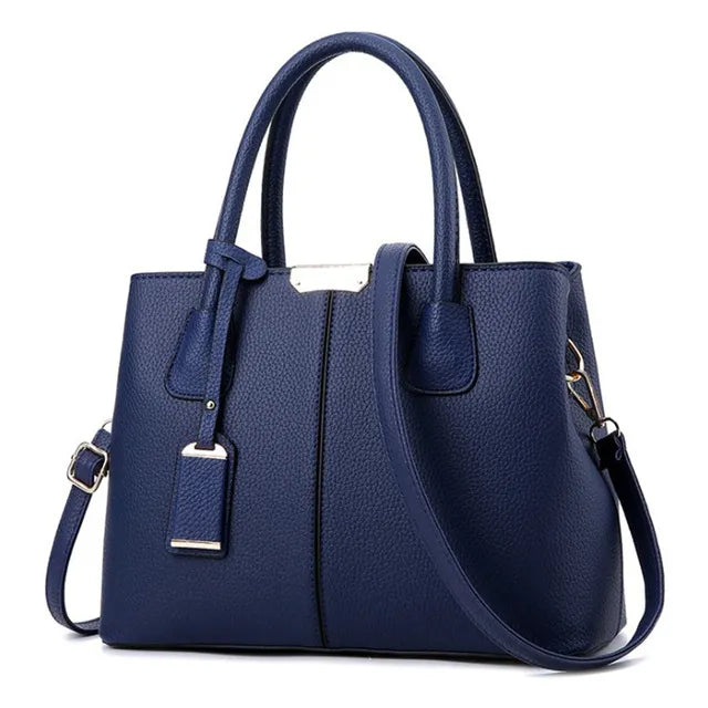 Women's Leather Crossbody Tote Bag - Classic Plaid Chic Versatile