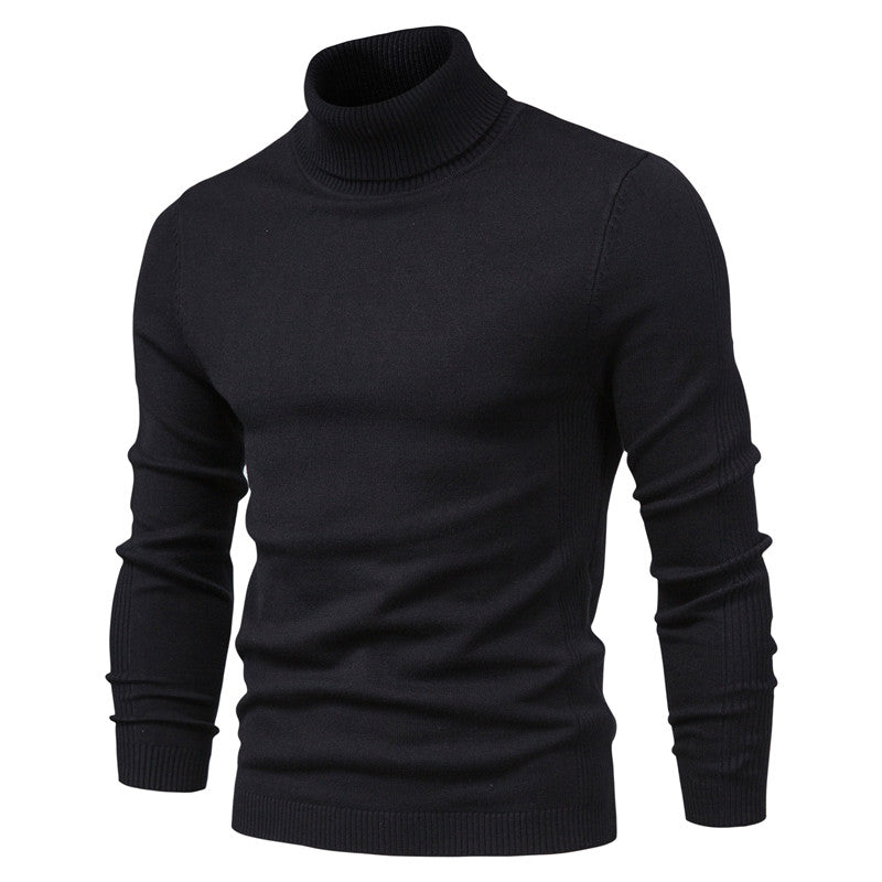 Men's Roll Neck Jumper - Ribbed Slim Fit Design