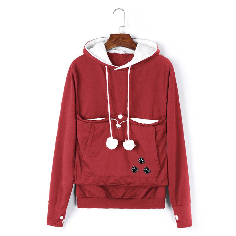 Unisex Hoodie - Pet Carrier Pouch with Drawstring Hood