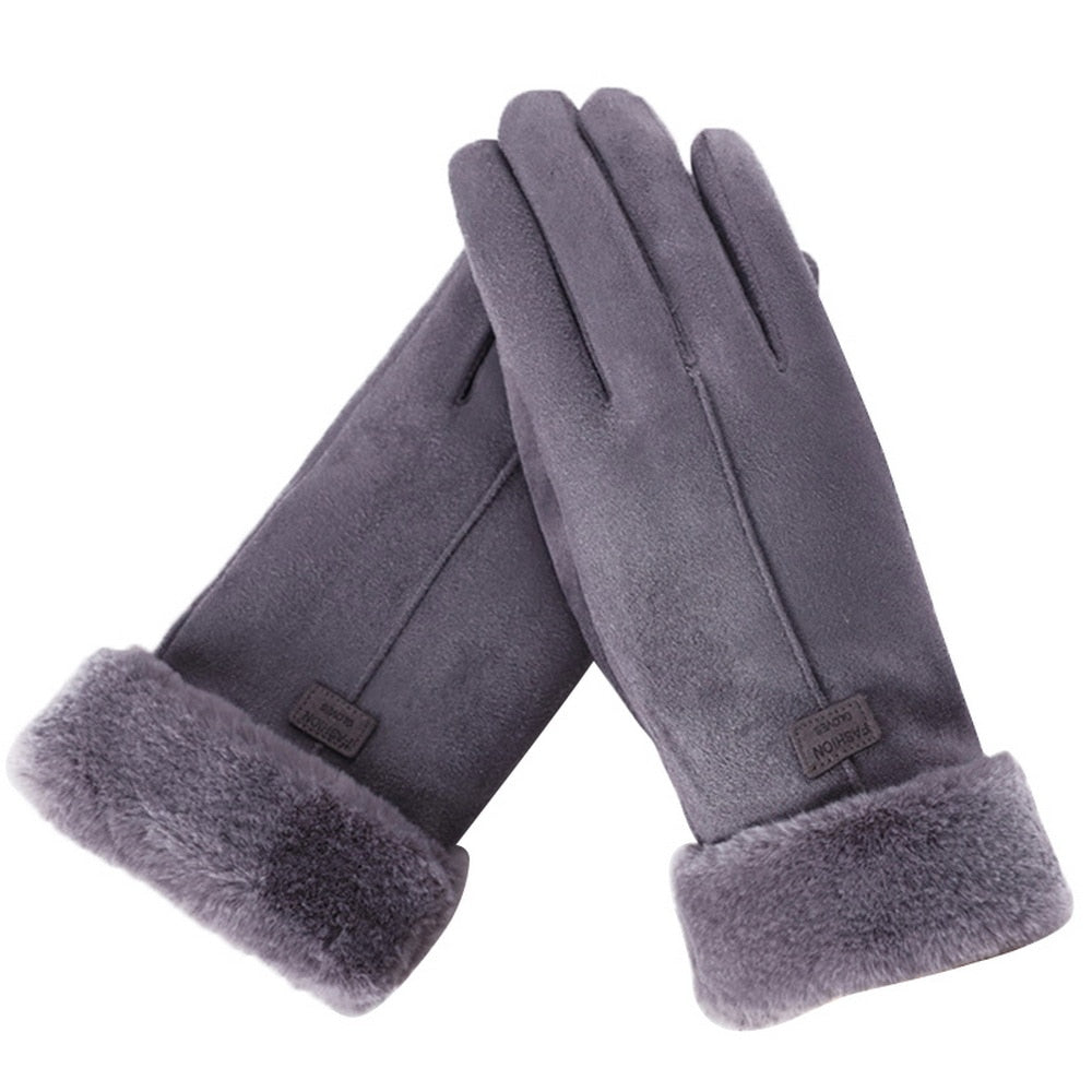 Women's Gloves - Contrast Lined with Velvety Finish