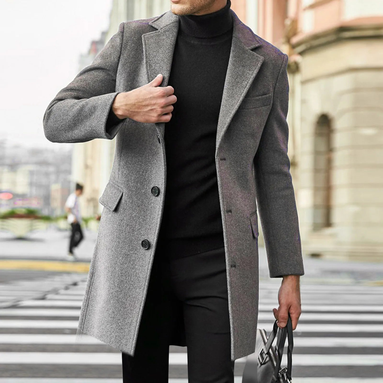 Men's Coat - Single-Breasted with Notch Lapel